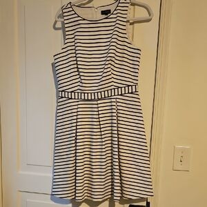 The Limited Navy and Off White Striped Dress